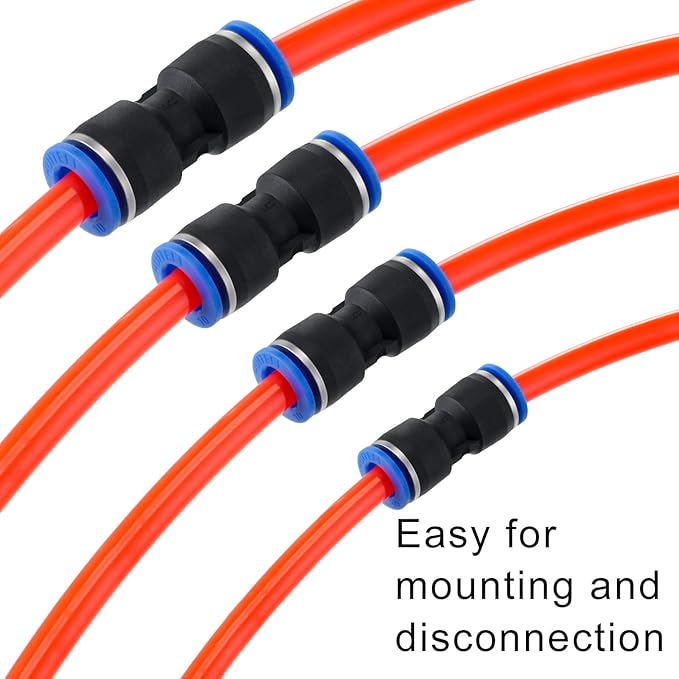 Honoson 40 Pieces Straight Push Connectors, Push To Connect Fittings Quick Release Pneumatic Connectors Air Line Fittings Connect Air Hose Fittings, 2 Way