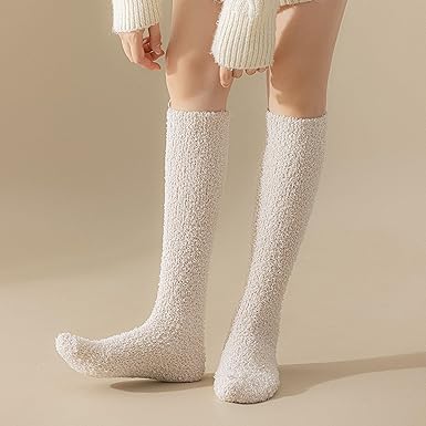 Fuzzy Socks for Women Slipper Fluffy Winter Plush Knee High Socks Soft Warm Cute House Long Cozy Microfiber Socks