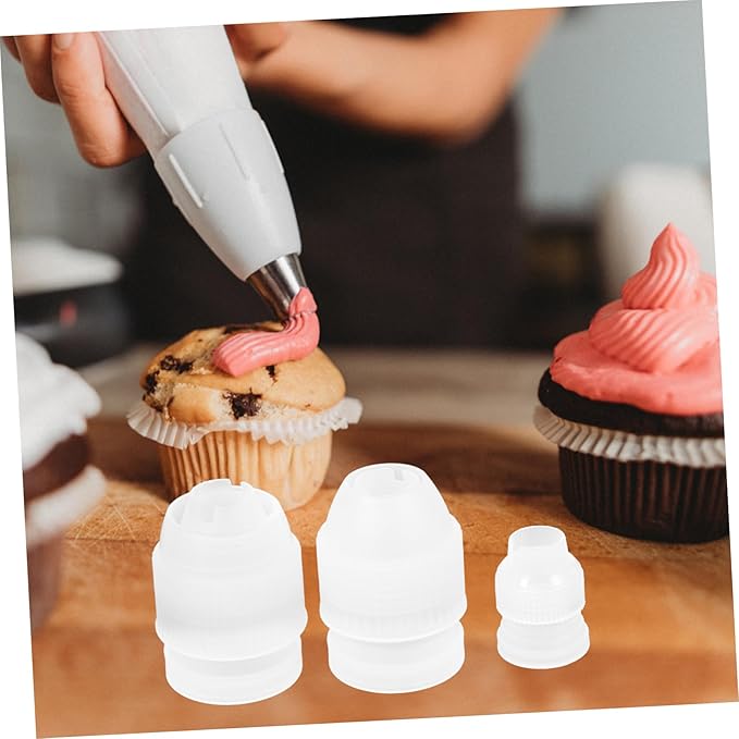 Cake Piping Coupler Set 3 Sizes Nozzle Converter for Baking Supplies and Kitchen Tools