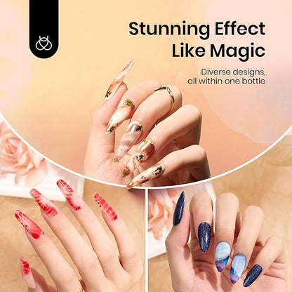 Beetles Blooming Gel 15ml Clear Uv Led Blossom Gel Polish for Spreading Effect Marble Natural Stone Watercolor Floral Print Soak off Diy Nail Art Design Manicure Gift for Women