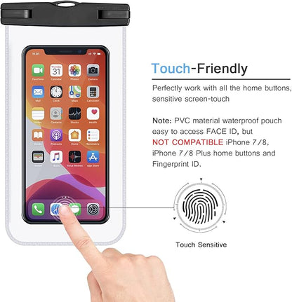IFCASE Universal Waterproof Case, 2 Pack Large Phone Water Proof Dry Bag Pouch for iPhone 14 Pro Max, 13 12 11 XS XR 7 8 SE, Samsung Galaxy S23 S22 S21 S20 Plus, S23 Ultra 5G (PVC)