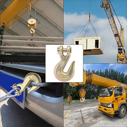 3/8" Chain Hook Clevis Grab Hook, Grade 70 Forged Steel Alloy Clevis Hooks, Heavy Duty Chain Hook for Trailer Truck Transport - 7500 LBS Capacity (1 Pack)