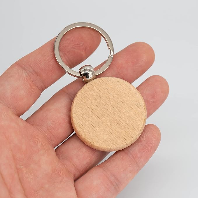 Blank Wooden Key Tag Key Chain Wood Engraving Blanks 20 Pack