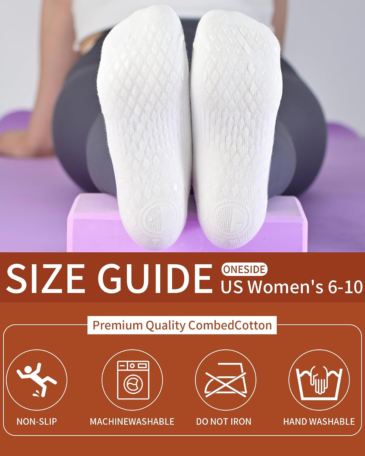 Women’s Non Slip Pilates Socks with Ruffle Pleated & Straight Ribbed Double Cuff, Grip Socks for Yoga, Barre, Dance. ( 3 Pairs )