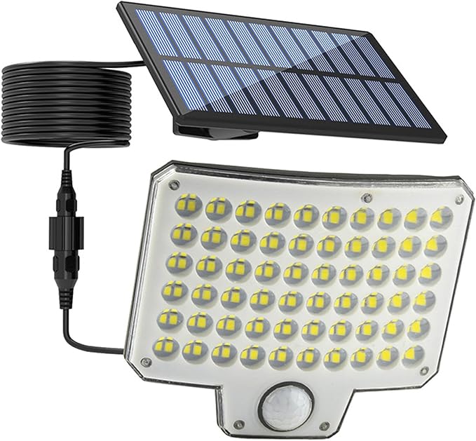 Solar Powered Wall Light, Water Proof Anti Heat and Frost 3000LM 240 LEDs IP65 Motion Sensor Solar Outdoor Lamp with Remote Control for Garage