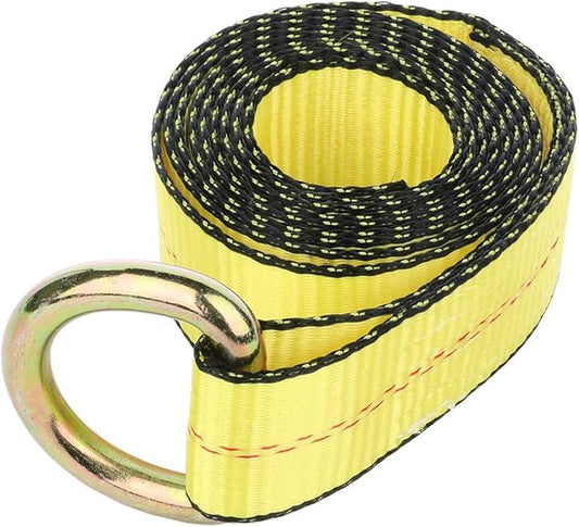 3300 lbs 2 inch x 8 feet Lasso Strap wO-Ring Auto Tie Down Rugged Weave Yellow