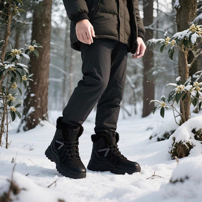 Size 8-8.5 -Mens CNPAWS Men's Winter Snow Boots Waterproof Warm Hiking Shoes | Non-Slip Lightweight Outdoor Breathable Comfortable Trekking Ski Work Boots