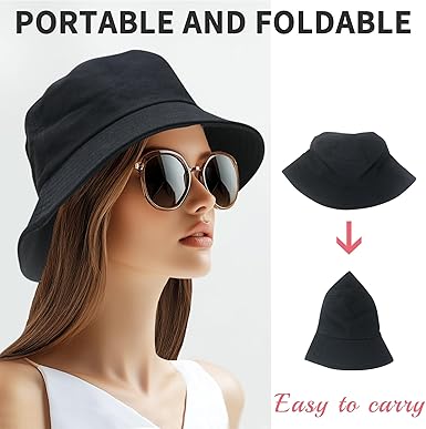 NPQQUAN Bucket Hats fot Men Women Packable Foldable Sun Hats for Women Beach Travel Cap