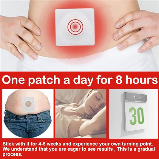 Bubchen Mugwort Belly Patch,30Pcs Natural Wormwood Essence and 30Pcs Belly Sticker, Moxa Hot Moxibustion Navel Wormwood Sticker