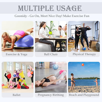 Soft Exercise Ball, Anti-Burst Pilates Yoga Ball Chair Supports 2200lb, Workout Equipment for Women Pregnancy, Medicine, Birthing, Physical Therapy, Stability, Excersing, Birth, Swiss, Fitness