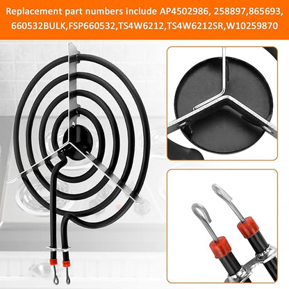 2025 Upgraded660532 6-inch MP15YA Electric Range Surface Burner Coil Element 1500W 4 Turns by Romalon Fit for Whirlpool Range Cooktop Surface Elements Replaces AP6010189,PS11743366,EAP11743366,3319