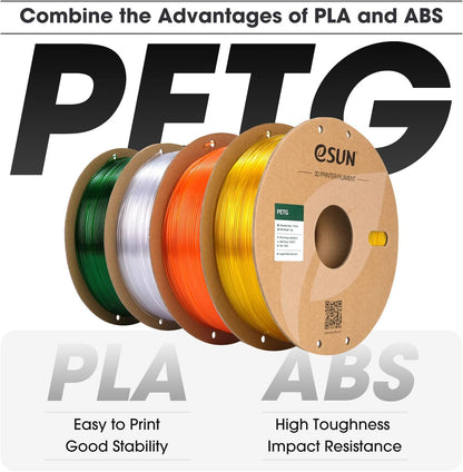 PETG Filament 1.75mm, 3D Printer Filament PETG, Dimensional Accuracy +/- 0.05mm, 1KG Spool (2.2 LBS) 3D Printing Filament for 3D Printers, Solid White