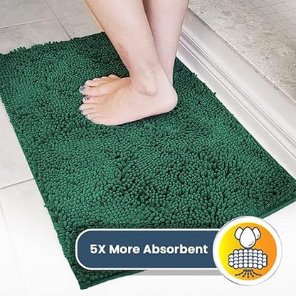 Muddy Mat Shown on TV  Super Absorbent Microfiber Dog Door Mat for Muddy Paws, Non-Slip Washable Pet Rug, Quick Dry Chenille Entryway Carpet, Machine Washable Indoor Outdoor mat, Dark Green 60"x48"