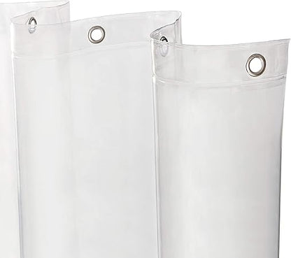 Kenney MB61160 Microban Protected Medium Weight 4.8 Gauge Waterproof PEVA Shower Curtain Liner with Rust-Resistant Metal Grommets and Weighted Magnetic Hem for Bathroom, 70" W x 72" H, Clear, 1-Pack
