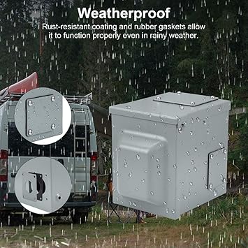 50 Amp RV Outlet Box, 125V250V Nema 14-50R RV Receptacle, Enclosed  Lockable Weatherproof 50Amp RV Plug for RVs, Motorhomes, Trailers, Electric Car, Generators (50 Amp)
