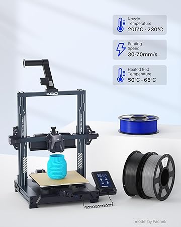 ELEGOO PLA Filament 1.75mm True Red 1KG, High Toughness PLA Plus 3D Printer Filament Dimensional Accuracy - 0.02mm, 1kg Spool(2.2lbs) for Most FDM 3D Printers