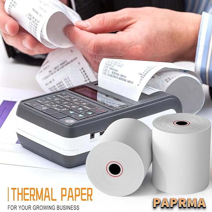 3 1/8'' x 230ft' Thermal Paper Receipt 10 Rolls, Receipt Paper POS Cash Register Paper for Credit Card Machine Square Terminal Printer