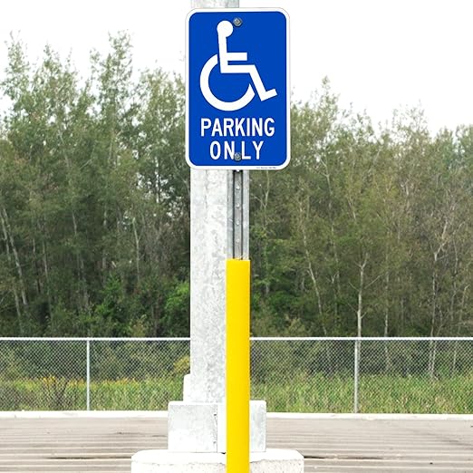 SmartSign Basics Handicap Parking Sign | 12" x 18" Engineer Grade Reflective 120 mil ACM, Reserved Parking Signs for Handicapped Only, Made in USA