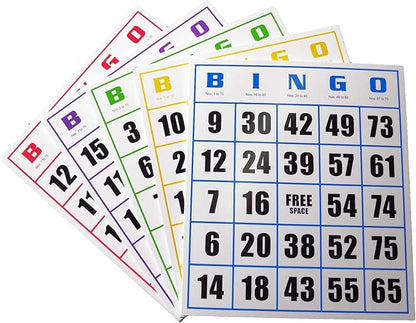 Yuanhe Jumbo Bingo Game Cards - 50 Pack Easy Read Bingo Set for Kids Party, School, Family Gathering, Casino Trip
