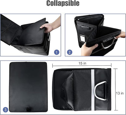 Fireproof Document File Organizer Box, Fireproof Storage Filing Cabinet Box with Lock, Portable Office Safe Box for Hanging Letter/Legal Folder 16.1 x 12.9 x 11in