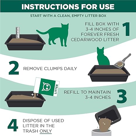 Arm  Hammer Forever Fresh Clumping Cat Litter Cedarwood, MultiCat 18lb, Pet Friendly with Essential Oils, (Pack of 1)