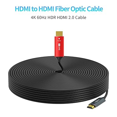 Twozoh HDMI Fiber Optic Cable 250FT, Long 4K Fiber HDMI Cord Supports 4K@60Hz/18Gbps