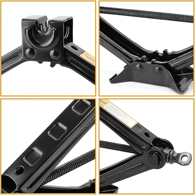 Ikaufen Car Jack Kit Scissor Jack for Car 2 Ton (4400 lbs) Tire Jack Tool Kit Universal Car Emergency Kit with Lug Wrench Tire Changing Kit for Car SUV MPV