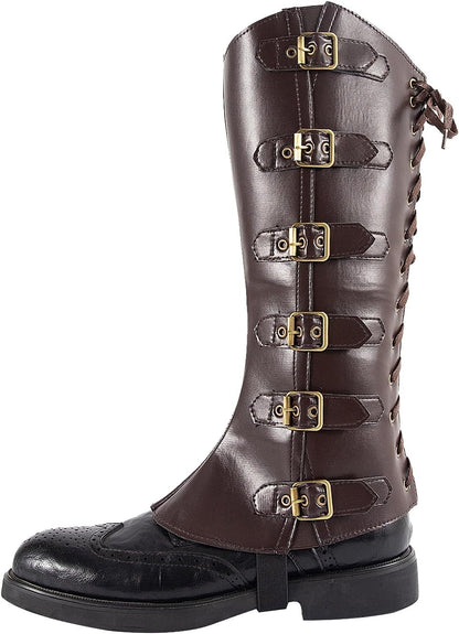 NUMJAW Medieval Boot Covers Men's Pirate Costume Boots Cover Renaissance Shoes Halloween Steampunk Viking Pirate Accessories