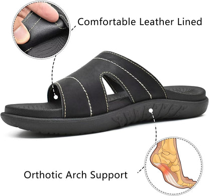KuaiLu Womens Fashion Orthotic Slides Ladies Athletic Yoga Mat Memory Foam Walking Sandals Thick Cushion Recovery Summer Beach Slippers Comfortable Plantar Fasciitis Arch Support