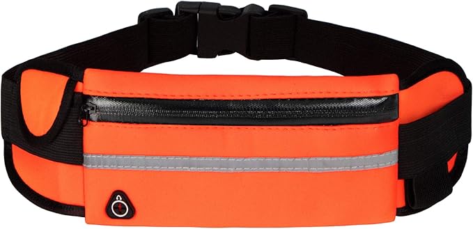 Running Belt Waist Packs,Workout Fanny Pack,Ultra Light Bounce Free Waist Pouch Fitness Workout Belt Sport Waist Pack for Women Men,Adjustable Waistband Bag for All Kinds of Phone (Orange)
