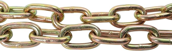 14''x12' Grade 70 Transport Binder Chain, G70 Tow Chain with Clevis Grab Hooks, 12,100 Lbs Breaking Strength for Load Tie-Down Fixed Cargo Flatbed Truck Trailer Chain