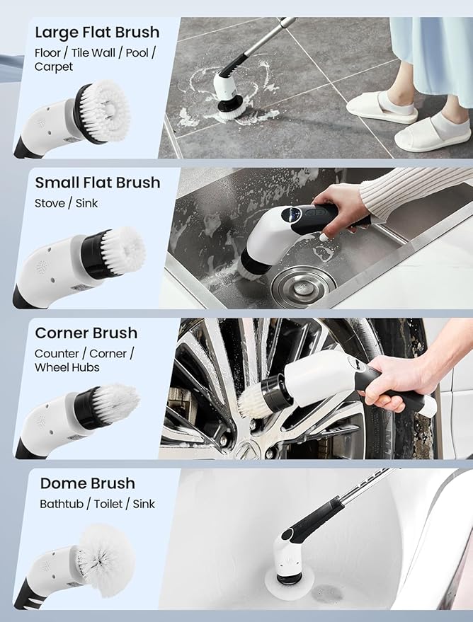 Electric Spin Scrubber 7 Pack Brush Heads, 7Pcs Replaceable Brush Heads for Electric Shower Scrubber for Cleaning