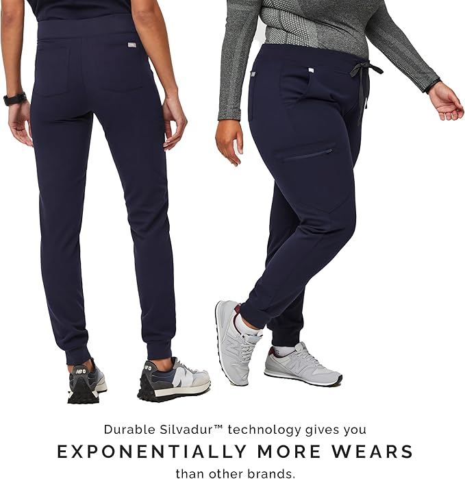 FIGS Zamora Jogger Scrub Pants for Women — Slim Fit, 6 Pockets, Yoga Waistband, Ribbed Ankle Cuffs, Anti-Wrinkle