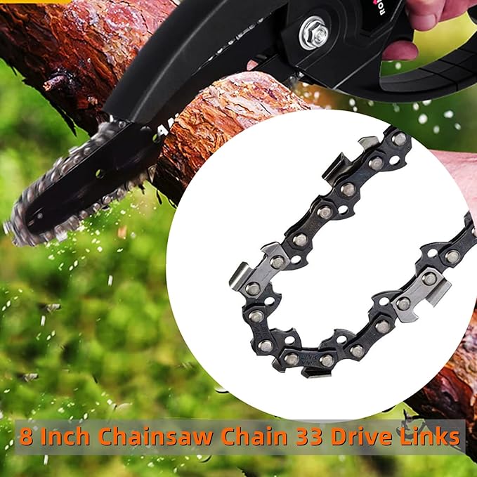 8 Inch Chainsaw Chain 38" LP Pitch .050" Gauge 33 Drive Links, 8 Inch Replacement Pole Saw Chains Compatible for Sun Joe SWJ800E SWJ806E, Chicago, Portland 62896, Greenworks, Oregon S33