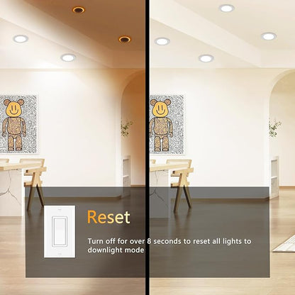 4 Inch LED Recessed Lights with Night Light - Canless Ultra Thin Wafer Downlight Pot Outdoor Exterior Soffit Lighting, Dimmable & 5 CCTSelectable, 9W, ETL & Energy Star, 2 Pack