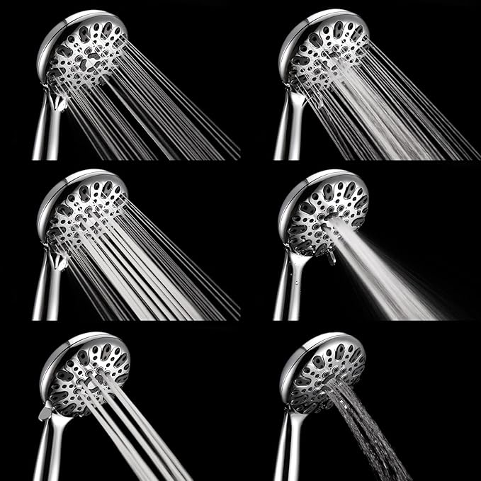 Handheld Shower Head, 6 Spray Setting High Pressure Shower Head
