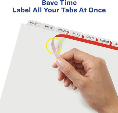 Avery Index Maker Clear Label Dividers, 3-Tab, Unpunched, 25 Sets For Organizing Binders and Presentations, Printable White Tabs, Laser and Inkjet Compatible, Reinforced Tear-Resistant Edge