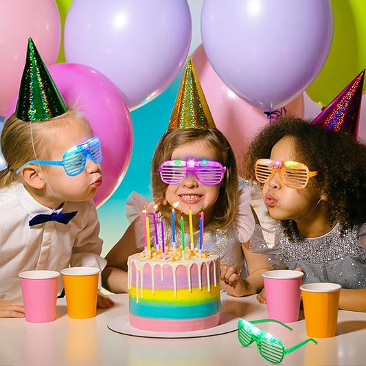 15 Pack Light Up Glasses 5 Colors LED Glasses Glow in The Dark Party Supplies for Kids Adults 80s Shutter Shades Neon Party Favors