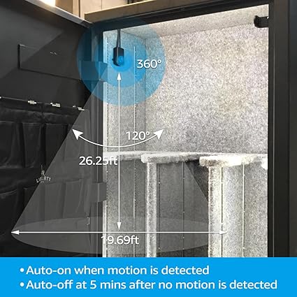 TORCHSTAR LED Safe Lighting Kit, (6) 12 Inch Linkable Light Bars  Motion Sensor  UL Power Adapter, 900LM, Input 100-240V, for Under Cabinet Gun Safe Locker Closet Showcase, 5000K Daylight