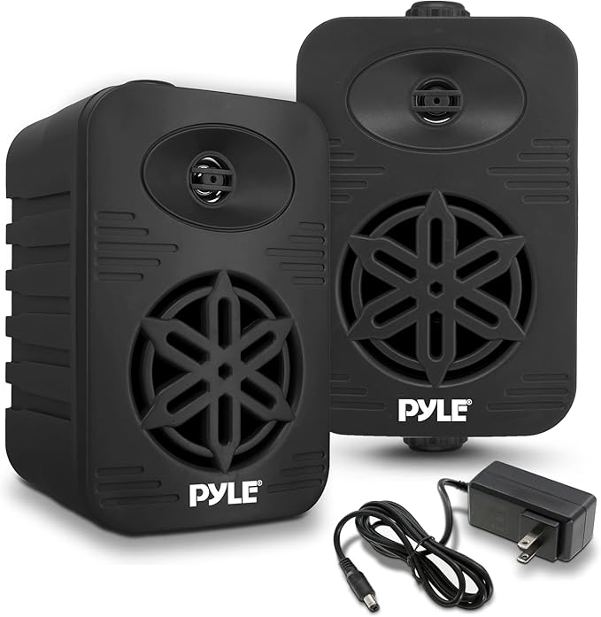 PyleUsa Bluetooth Indoor Outdoor Speakers Pair - 500 Watt Dual Waterproof 5.25 2-Way Full Range Speaker System w 12 High Compliance Polymer Tweeter - Home, Boat,Deck, Patio, Poolside - PDWRBT56BK