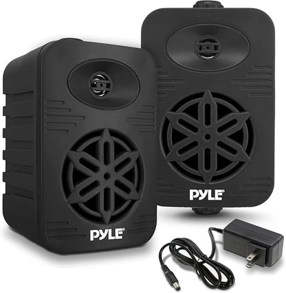 PyleUsa Bluetooth Indoor Outdoor Speakers Pair - 500 Watt Dual Waterproof 5.25 2-Way Full Range Speaker System w 12 High Compliance Polymer Tweeter - Home, Boat,Deck, Patio, Poolside - PDWRBT56BK