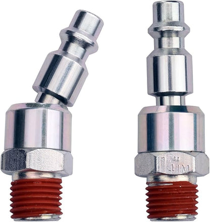 WYNNsky Industrial 1/4" NPT Male Thread Swivel Air Plug- 2 Pieces 1/4 inch Automotive Steel Swivel Coupler Plug