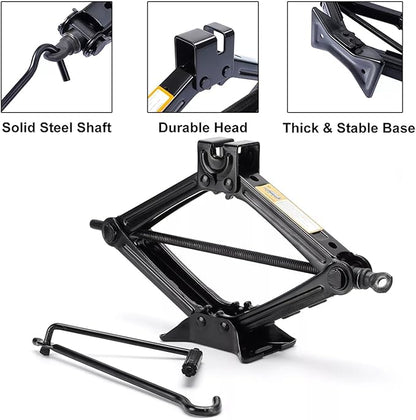 Ikaufen Car Jack Kit Scissor Jack for Car 2 Ton (4400 lbs) Tire Jack Tool Kit Universal Car Emergency Kit with Lug Wrench Tire Changing Kit for Car SUV MPV