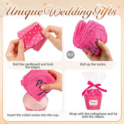 HAPPYPOP Bridesmaid & Maid of Honor Gifts - Wedding Socks for Bride Tribe