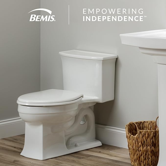 BEMIS 1000CPT Paramont Heavy Duty OVERSIZED Closed Front Toilet Seat with 1,000 lb Weight limit will Never Loosen & Reduce Call-backs, ROUND/ELONGATED, Plastic, White