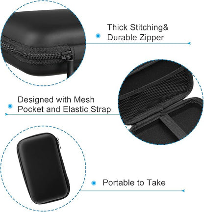 PATIKIL 6.69x3.54 Electronic Organizer Case, 1Pcs EVA Hard Waterproof Rectangle Travel Carrying Case with Zipper for Digital Multimeter, Camera, Charger Cord, Earphone, Black