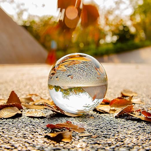 LONGWIN 120mm (4.7 inch) Large Crystal Divination Ball Decorative Glass Balls Photography Props Free Wooden Stand