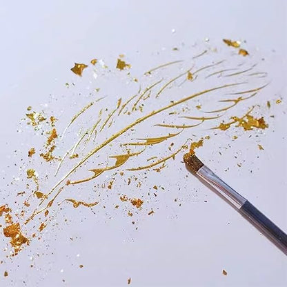 Gold Leaf Adhesive,Gilding Adhesive,Gold Leaf Glue for Craft, Arts, Wood Use (100ml  Brush  Gloves)