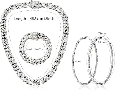 Tennis Necklace Bracelet for Women, Sterling Sliver, Dainty Chocker Necklace, Crystal Bracelet for Womwnen, Wedding Jewelry for Bride, Sparkly Party Prom Hypoallergenic