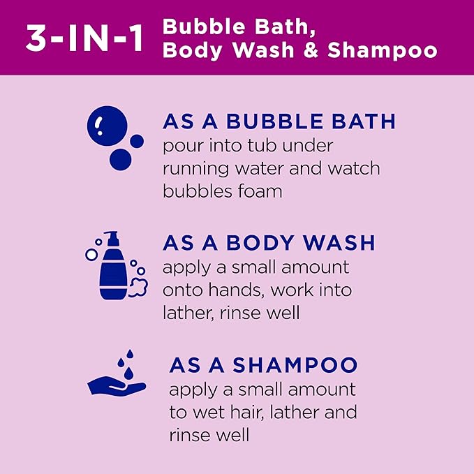 Dr Teal's Kids 3-in-1 Bubble Bath, Body Wash  Shampoo, Boost  Renew Elderberry with Vitamin C, 20 fl oz. (Pack of 3)